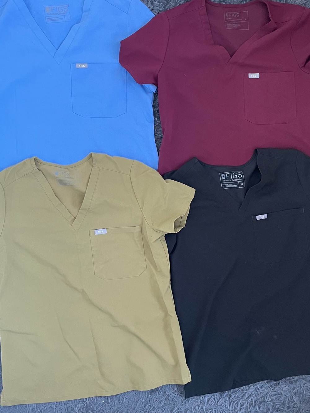 Women Size Small FIGS Scrub Top Shirt Technical Collection V Neck Lot Bundle